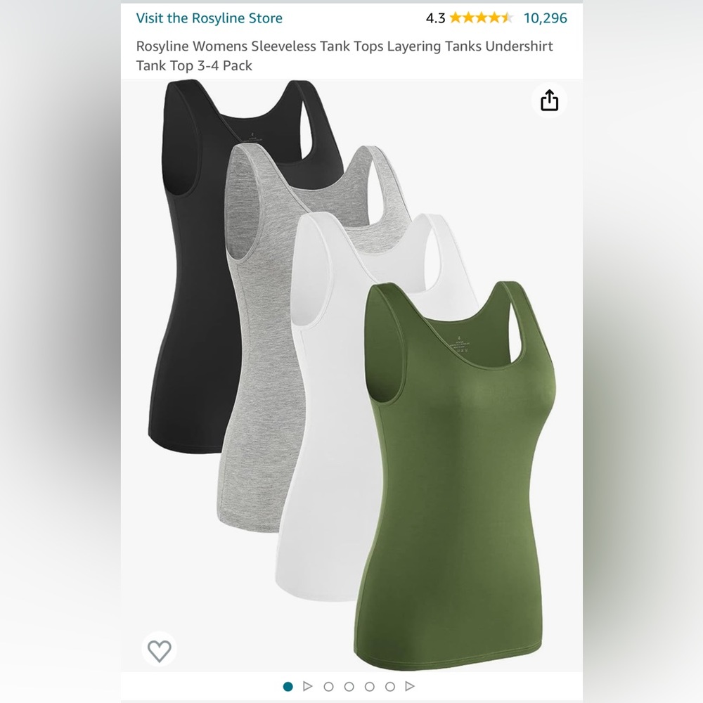 4 Pack Rosyline Modal Tag Free Tank Tops - Brand New w/o Tags - Small - 4 colors